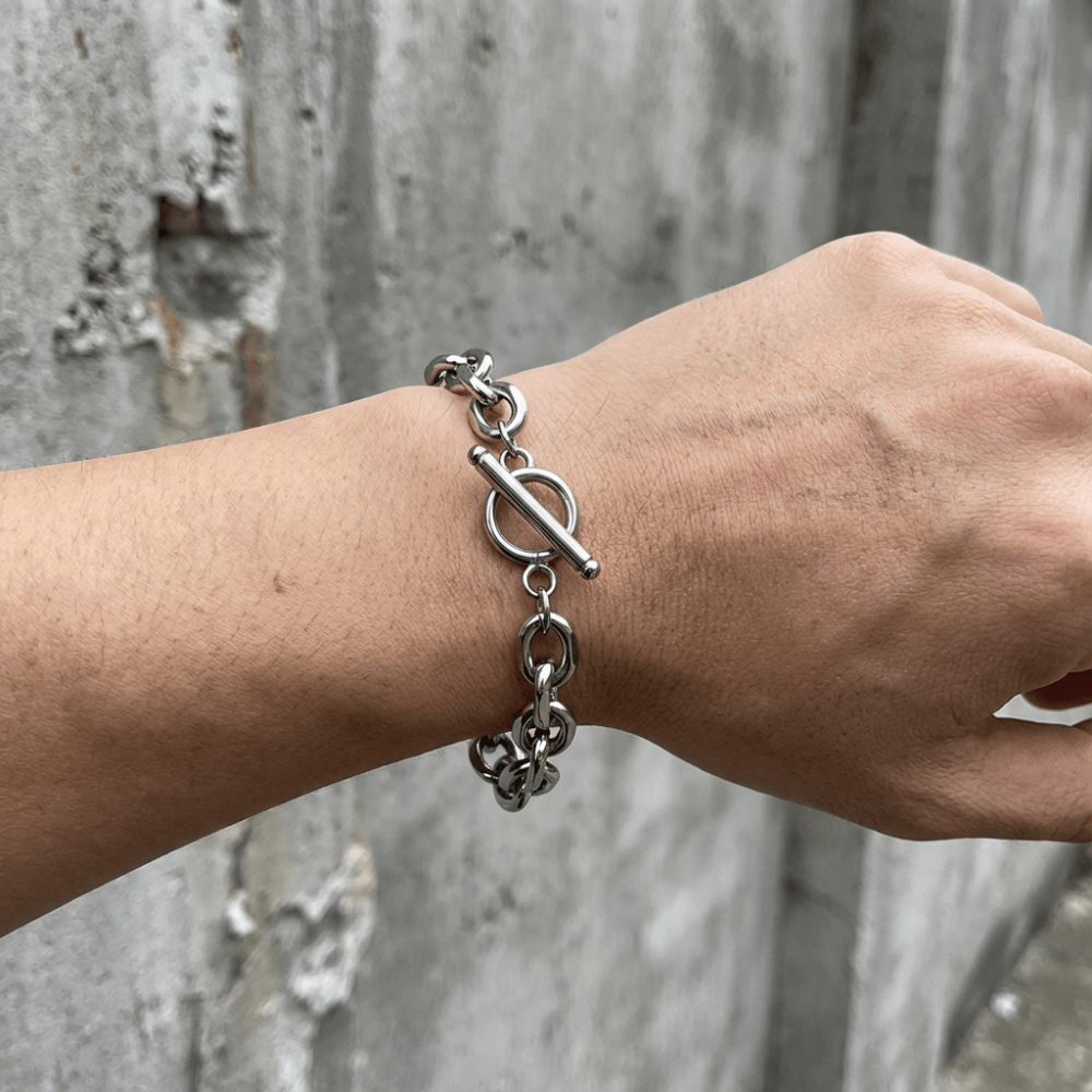 Bracelet gourmette argent homme acier inoxydable maille