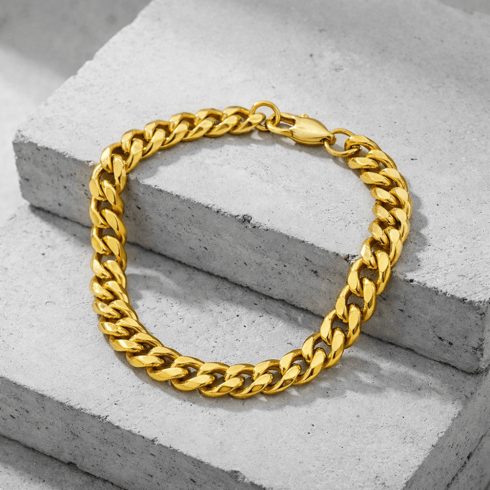 Bracelet gourmette or homme acier inoxydable