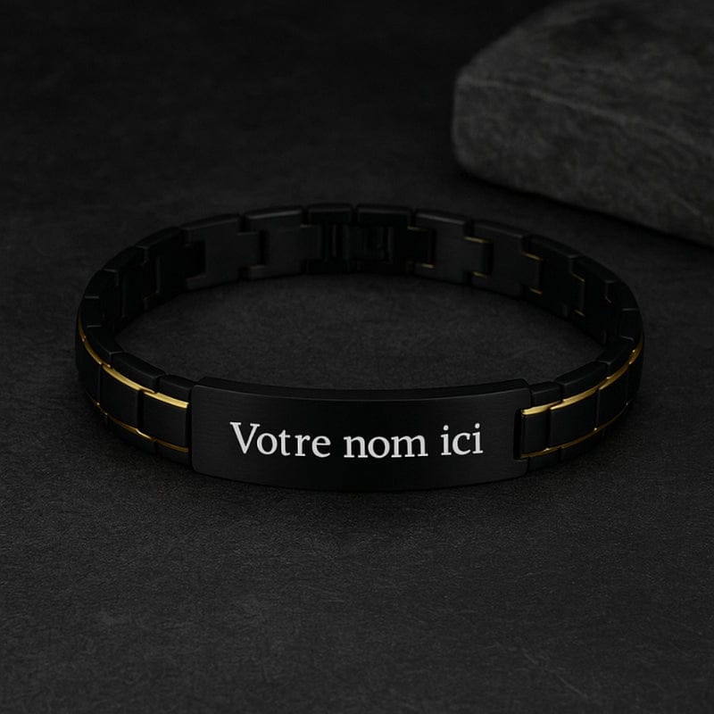 bracelet gravure prénom acier inoxydable pour homme