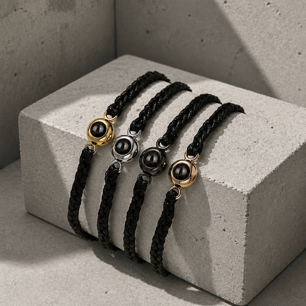 Des Finitions Exemplaires - Bracelet Photo Personnalisé Homme en Cordon Tressé