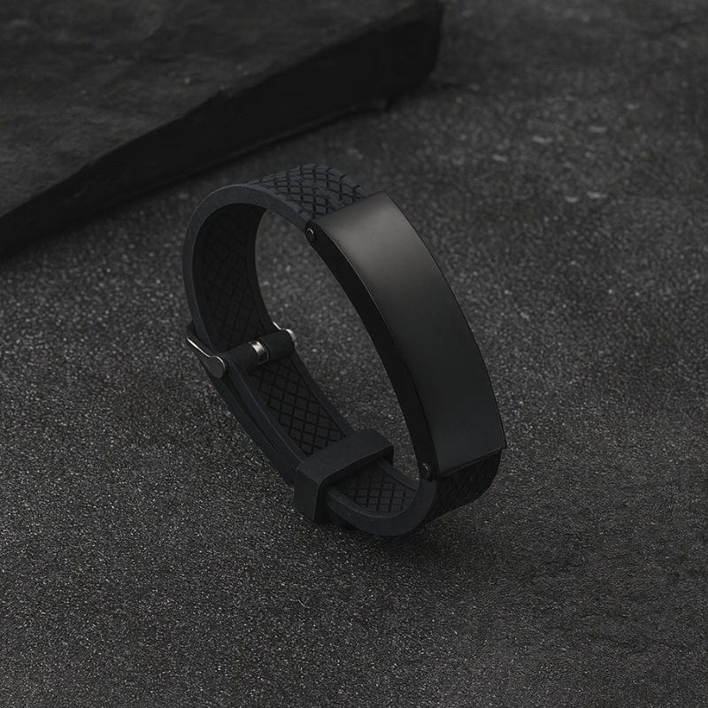 Bracelet Homme Personnalisé Rigide - Silicone et Acier