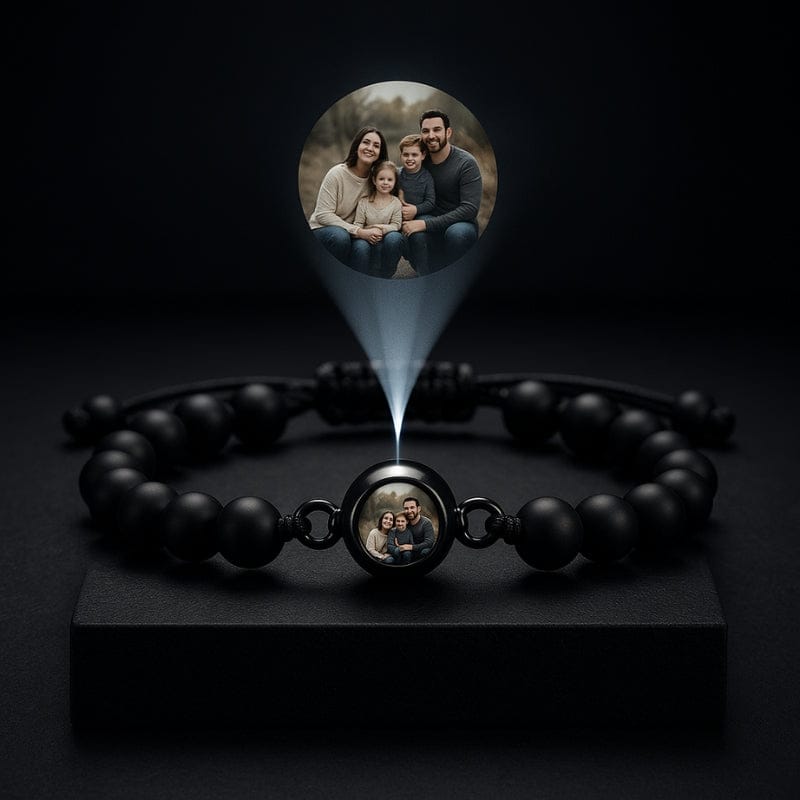 bracelet cadeau personnalisé pour homme avec photo projction