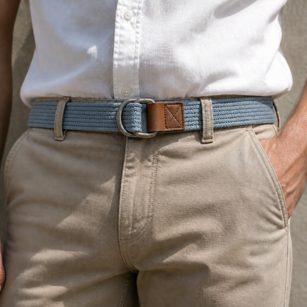 Des Finitions Exemplaires - Ceinture en Toile Homme, Boucle à Double Anneau