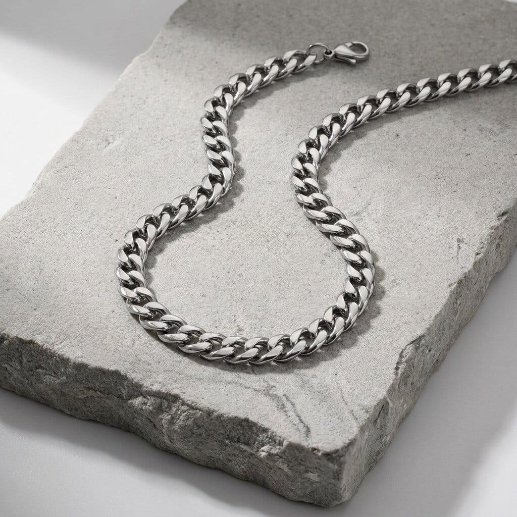 chaine homme argent cubaine maille 5mm