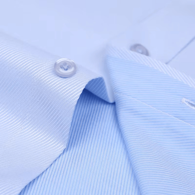 chemise en tissu strié bleu