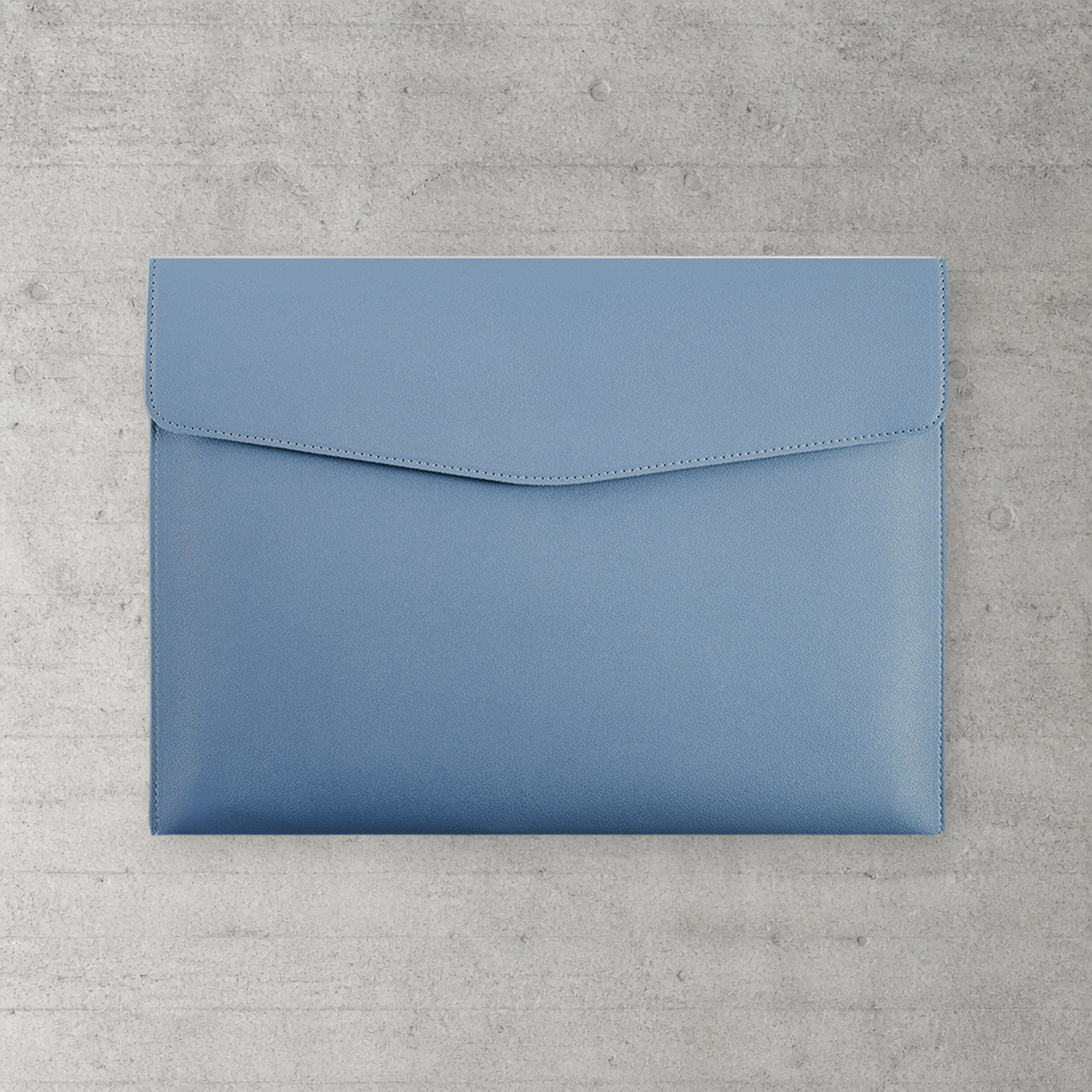 Chemise porte-document A4 en simili cuir bleu, grain litchi