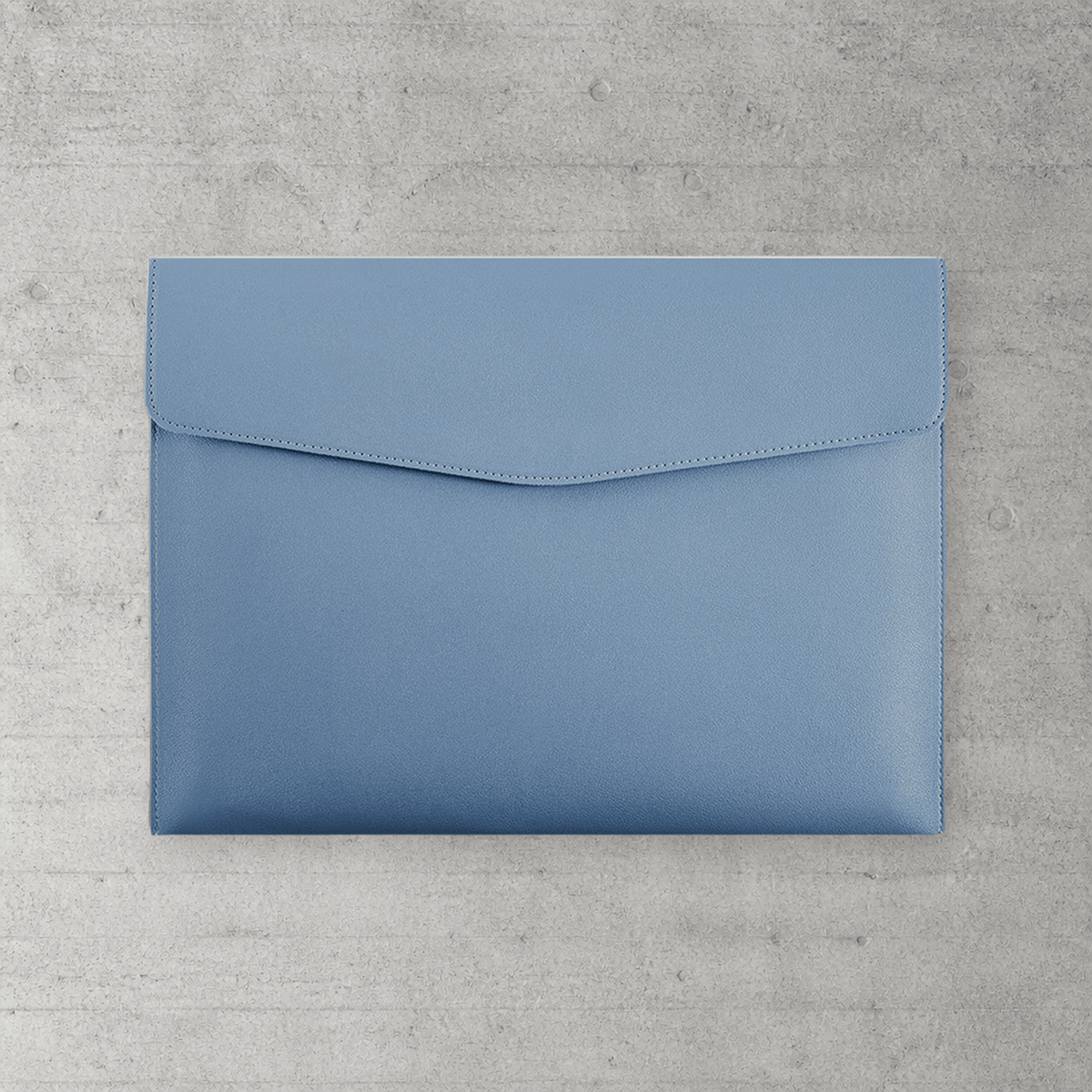 Chemise porte-document A4 en simili cuir bleu, grain litchi