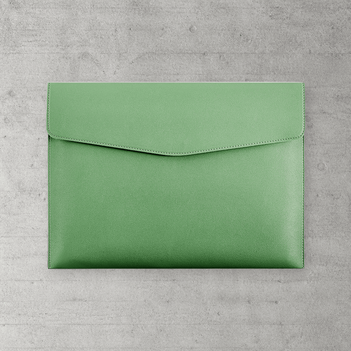 Chemise porte-document A4 en simili cuir vert, surpiqûre ton sur ton