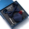 COFFRET CADEAU COSTUME CRAVATE ET NOEUD PAPILLON BLEU MARINE