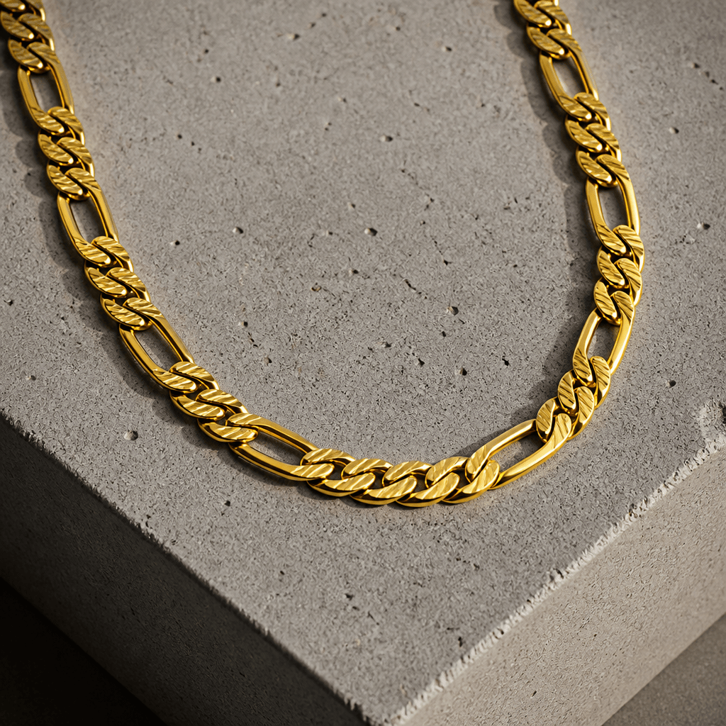 chaine figaro or homme maille acier inoxydable