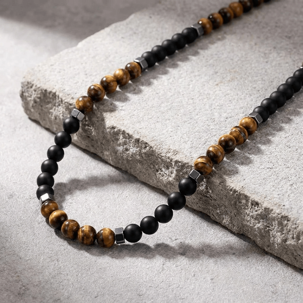 collier oeil de tigre pour homme
