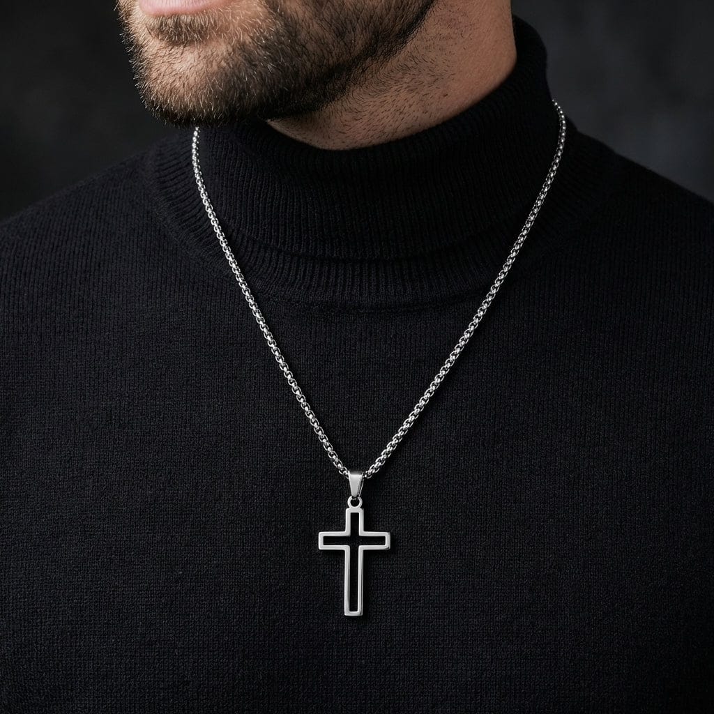 maille fine forçat et pendentif chrétien