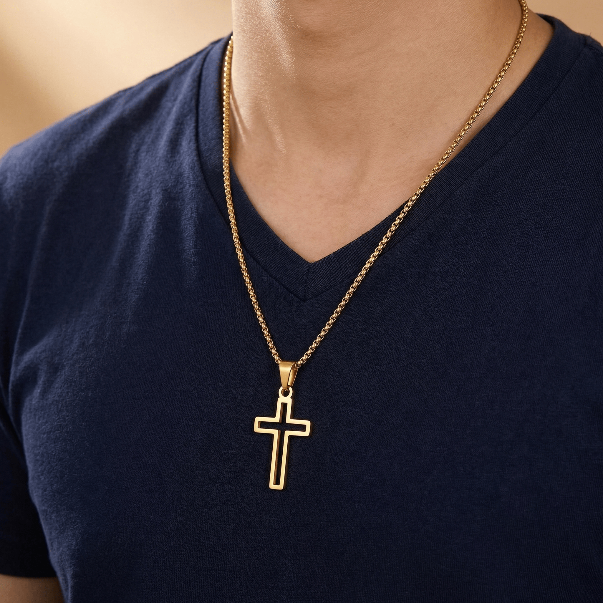 chaîne croix or pour hommes