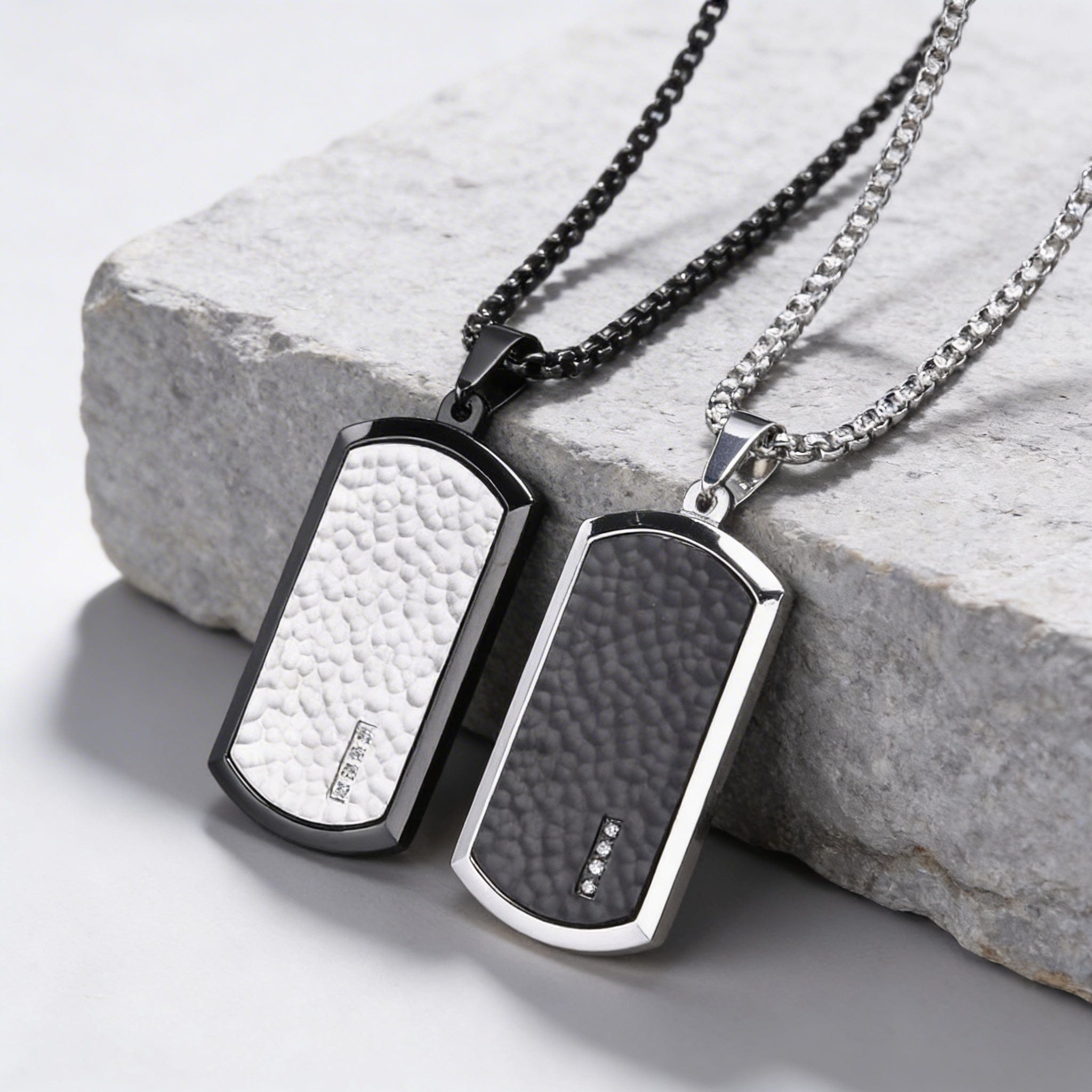 Collier Pendentif Homme Zircon Acier Inoxydable
