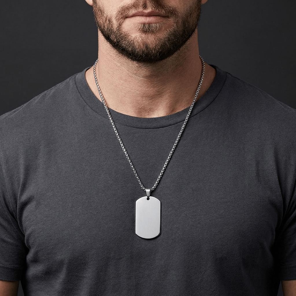 Des Finitions Exemplaires - Collier Plaque Militaire Personnalisable Homme