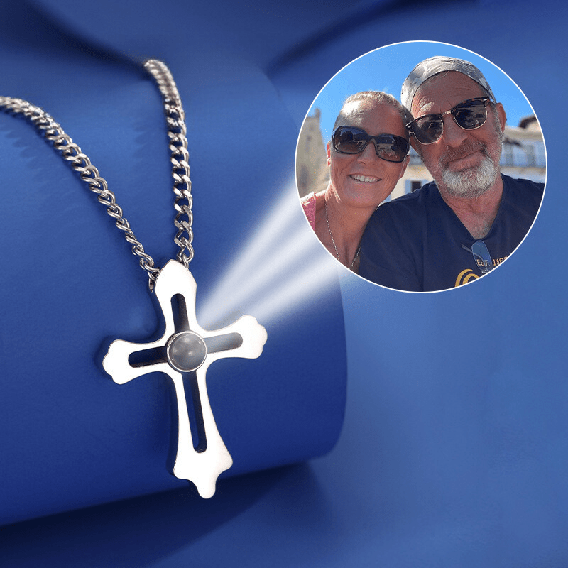 Collier Croix Personnalisé avec Photo