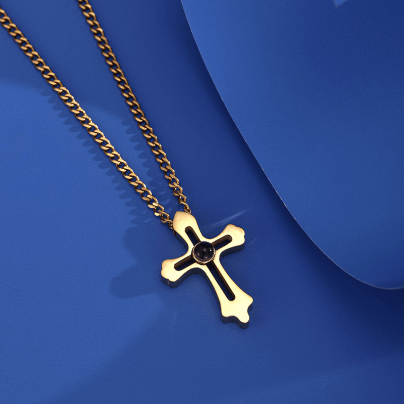 Collier Croix Personnalisé avec Photo
