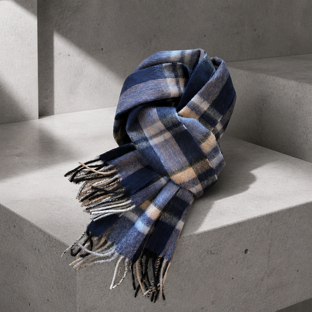 Écharpe Coton et Laine Homme, coloris marine