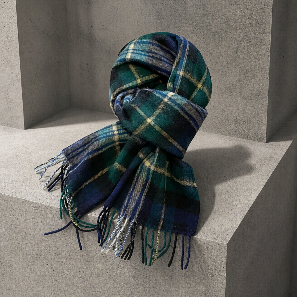 Écharpe Coton et Laine Homme, coloris vert