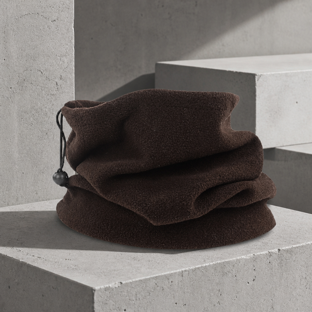 Écharpe Tour de Cou Homme en Polaire, coloris marron