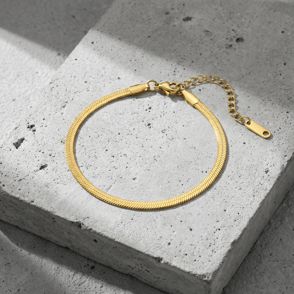 Chaîne gourmette homme or acier inoxydable maille serpent