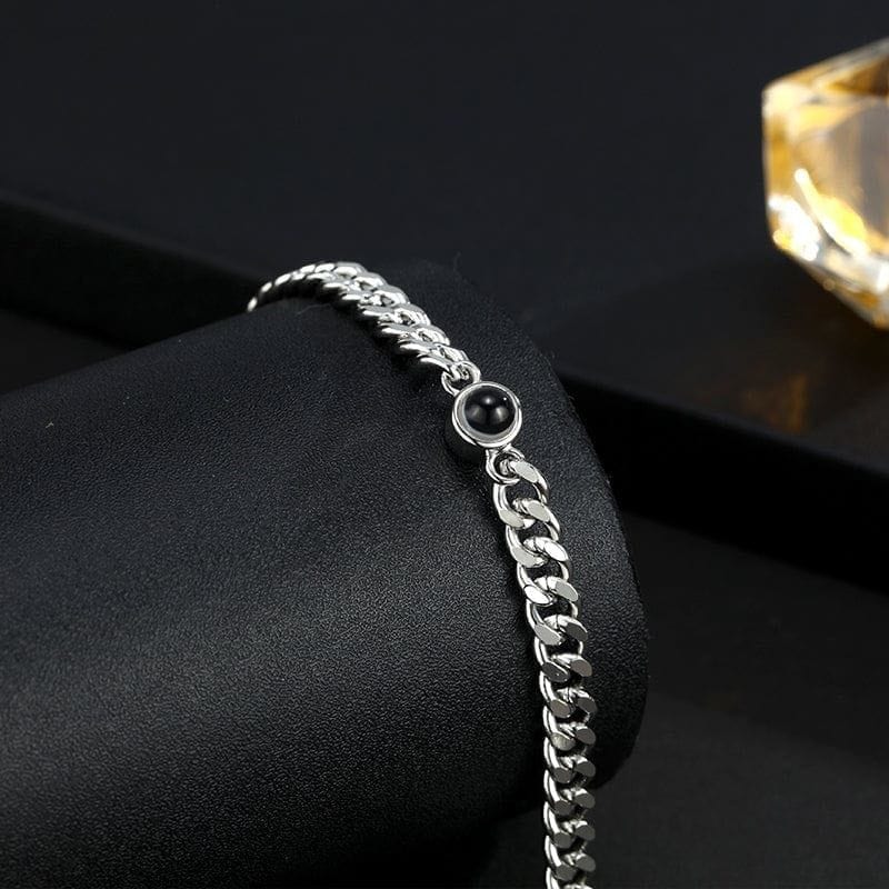 Des Finitions Exemplaires - Bracelet Gourmette Homme Photo, Argent Noir ou Or