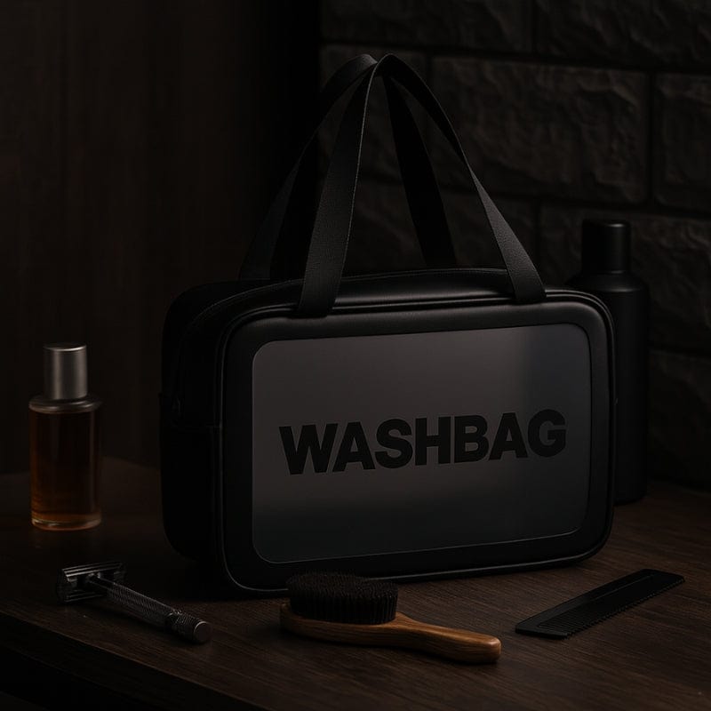 Grande trousse de toilette homme étanche avec poignées pour voyage d'affaire