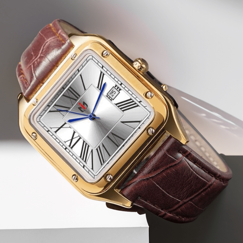 Montre Vintage Carrée avec Bracelet Cuir