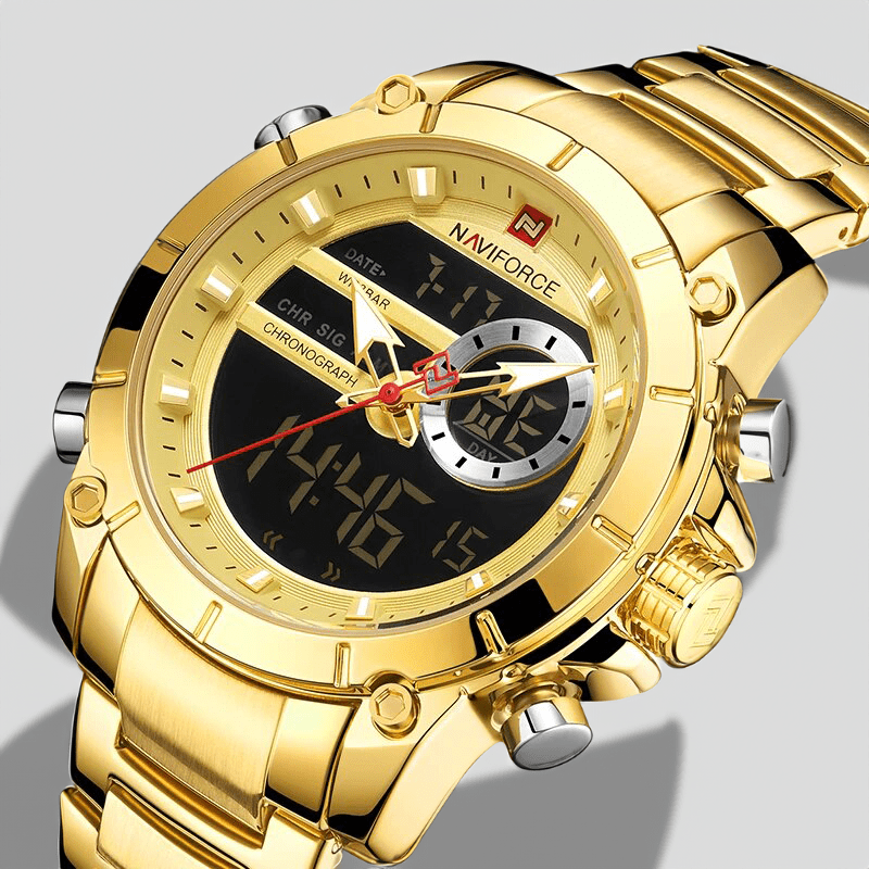 Des Finitions Exemplaires - Montre Affichage Digital Homme Chronographe Acier, modèle Nathan
