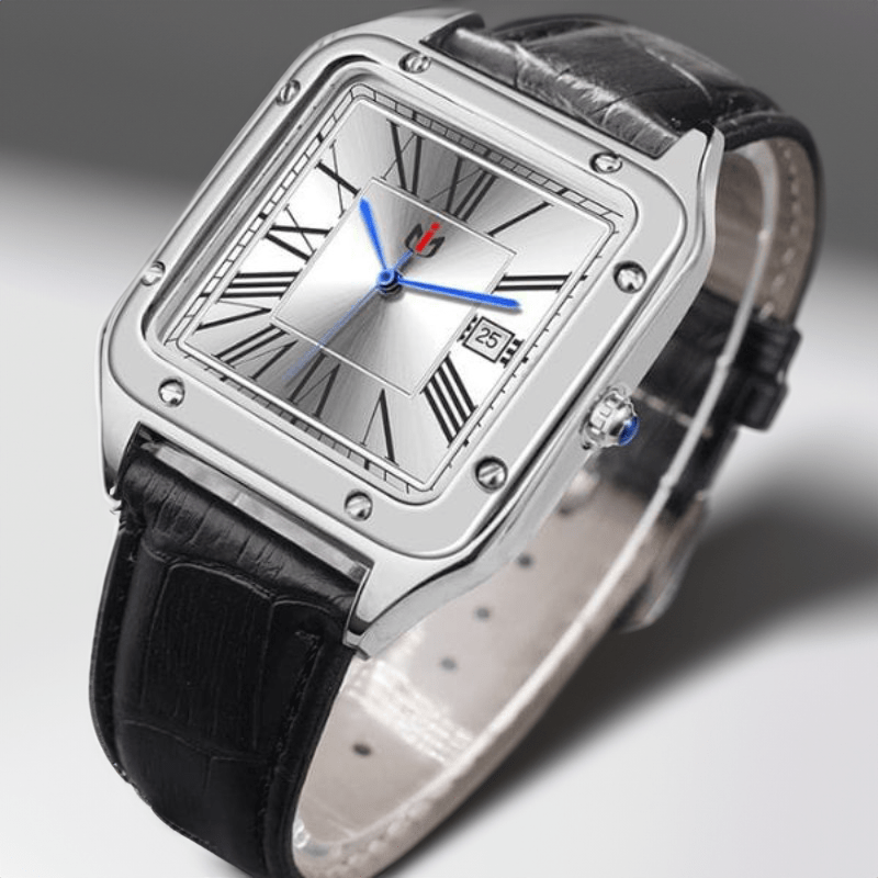 Montre Vintage Carrée avec Bracelet Cuir