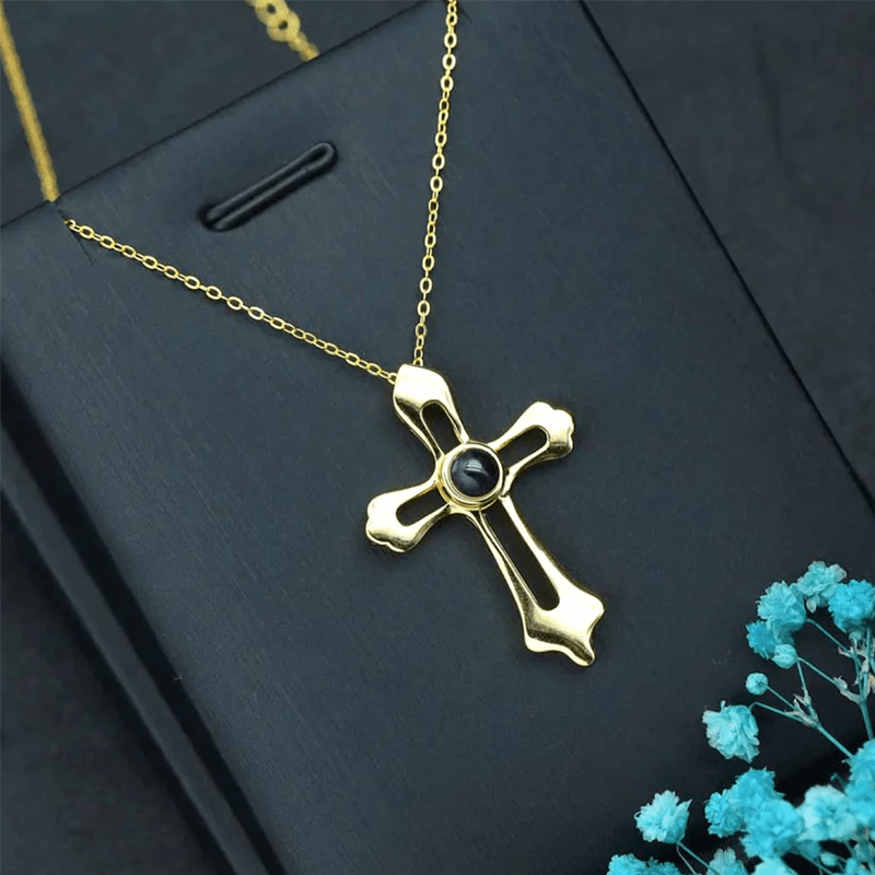 Collier Croix Personnalisé avec Photo