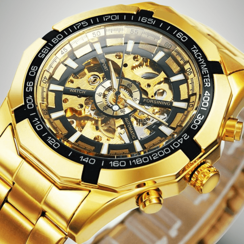 Montre Squelette Automatique Or