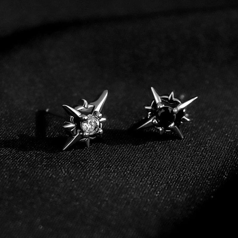 Paire boucles d'oreilles homme design étoile bijoux tendance