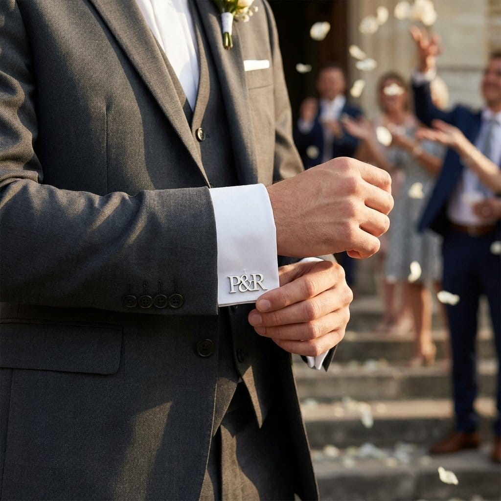 Boutons de manchette mariage personnalisés