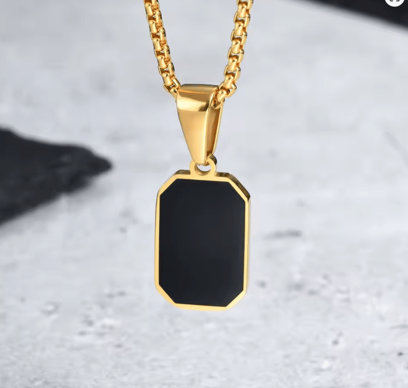 pendentif noir et or homme personnalisé