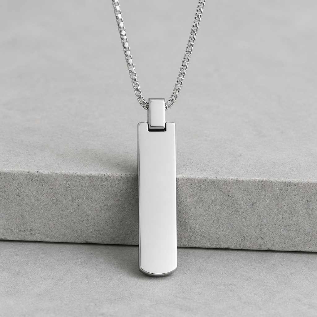 pendentif lettre homme acier inoxydable argent
