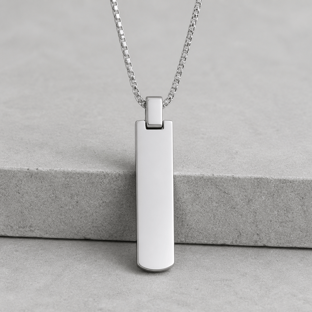 pendentif lettre homme acier inoxydable argent