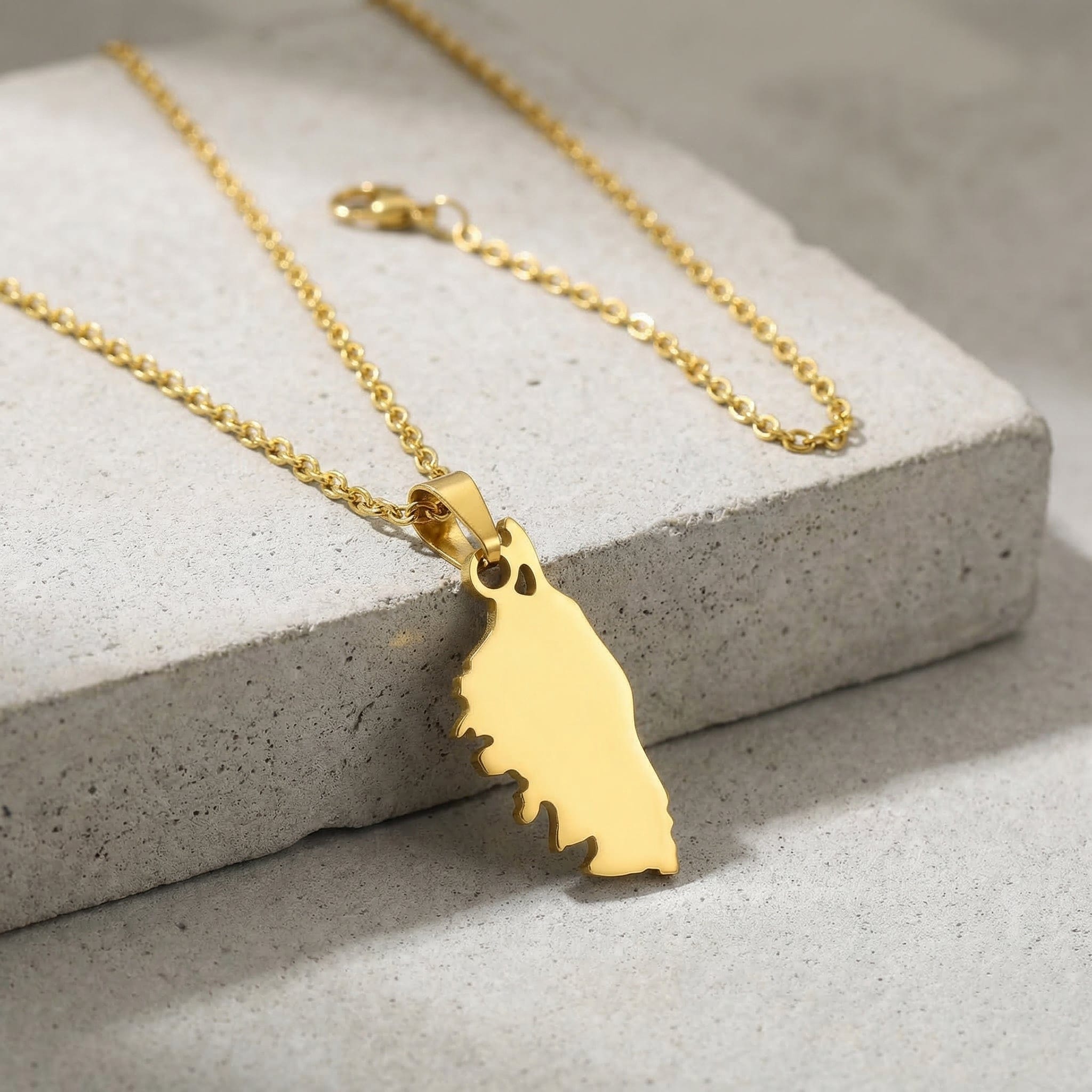 collier homme pendentif corse or acier inoxydable