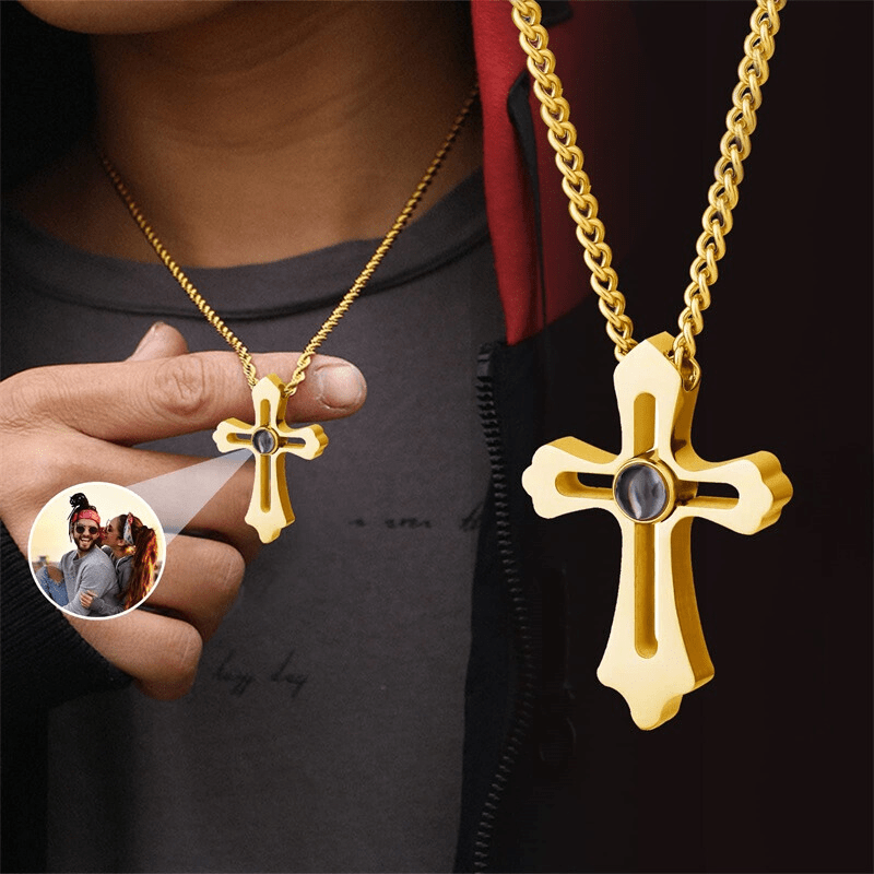 Collier Croix Personnalisé avec Photo