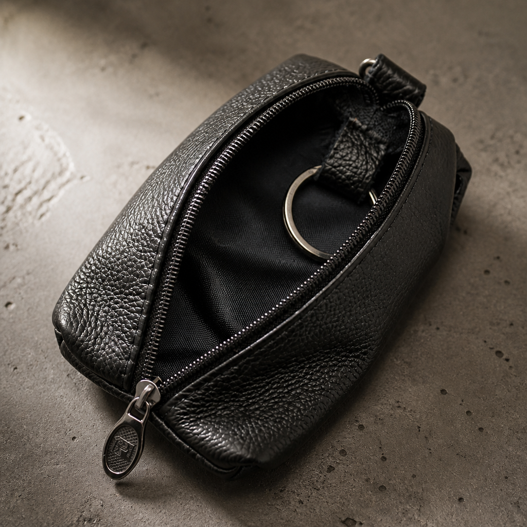 Des Finitions Exemplaires - Petit Porte-Monnaie Homme Zippé Porte-Clés Compact