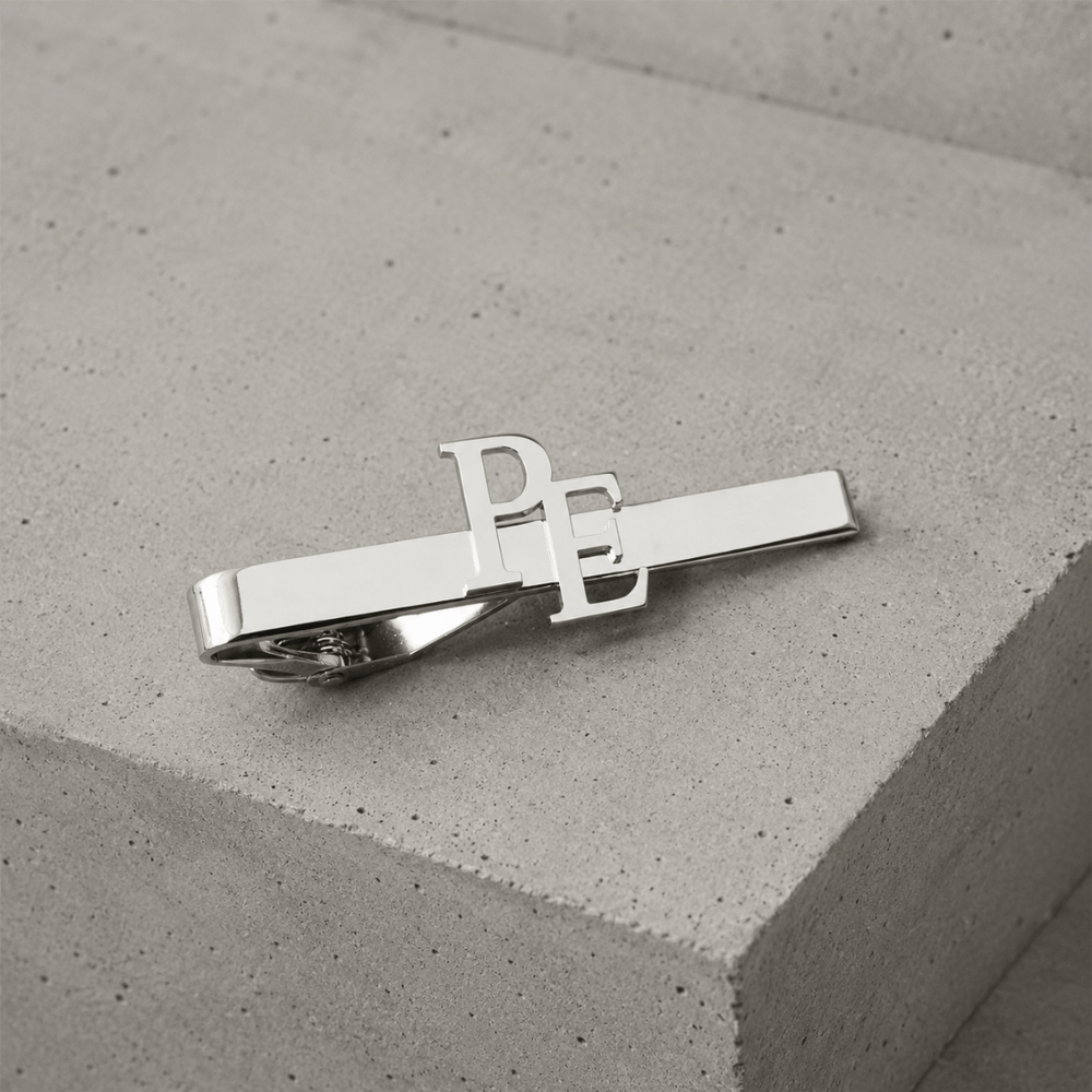 pince à cravate argent acier inoxydable personnalisée