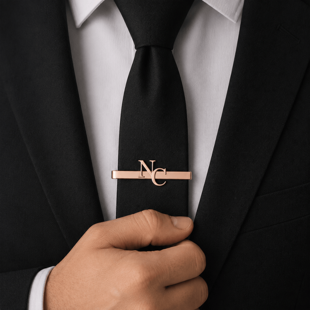 pince à cravate homme or rose personnalisée