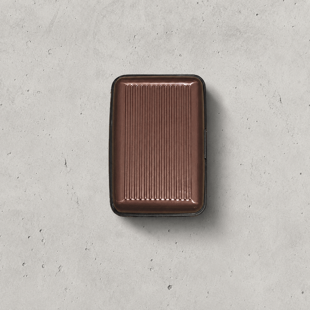 porte-carte homme aluminium marron métal