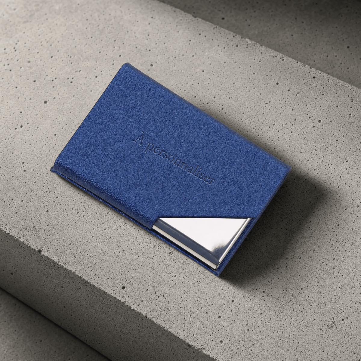 porte-cartes bancaire homme bleu gravure personnalisée