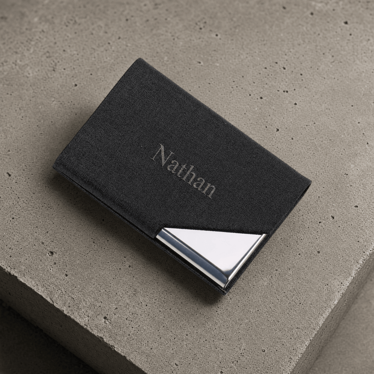 porte-cartes bancaire homme personnalisé noir gravé