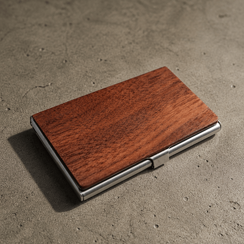 porte-cartes bois palissandre homme acier inoxydable