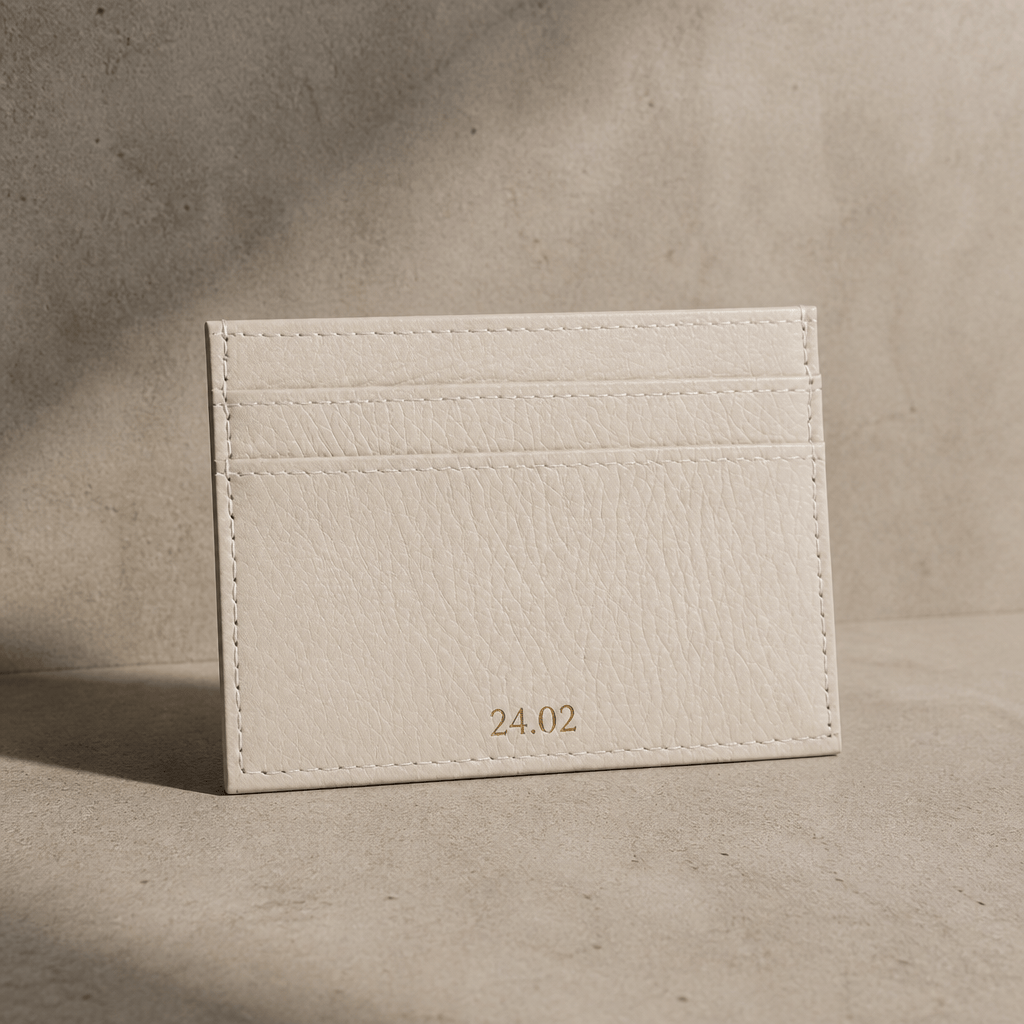 porte cartes homme cuir graine blanc personnalise grave