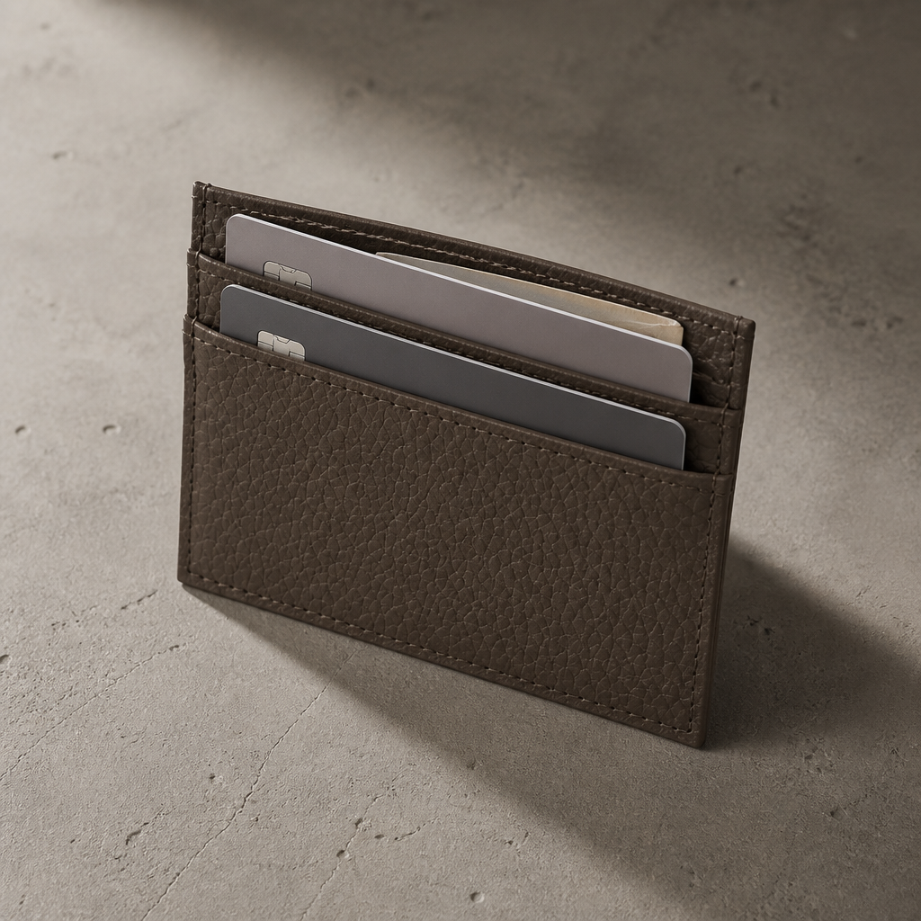 Des Finitions Exemplaires - Porte-Cartes Homme Cuir Grainé Personnalisé à Graver