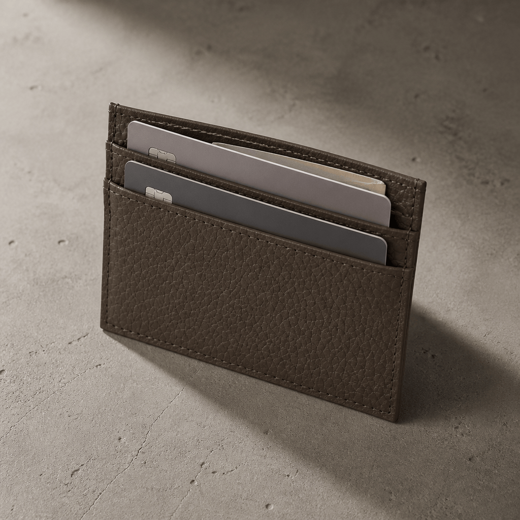 Des Finitions Exemplaires - Porte-Cartes Homme Cuir Grainé Personnalisé à Graver