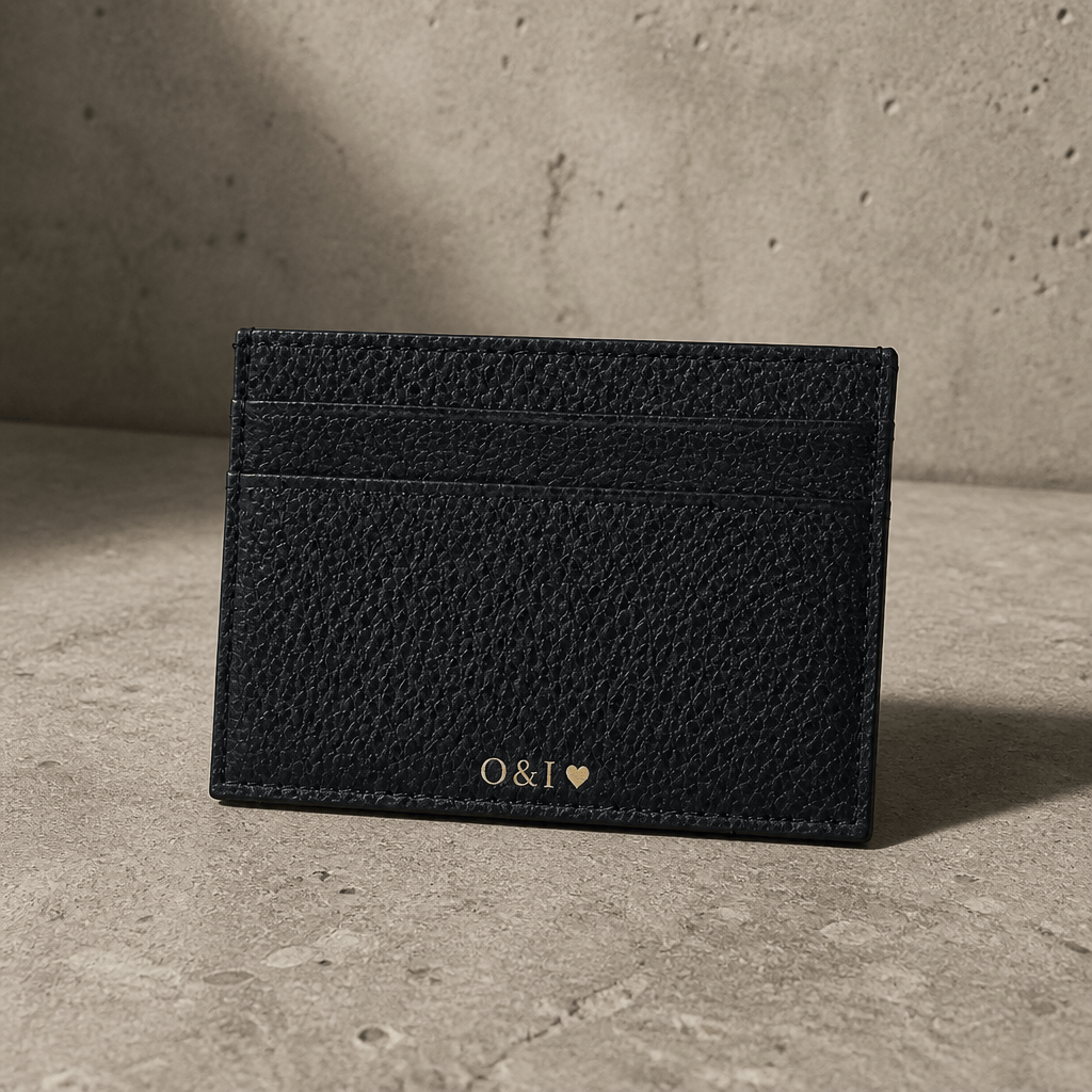porte cartes homme cuir graine noir personnalise grave